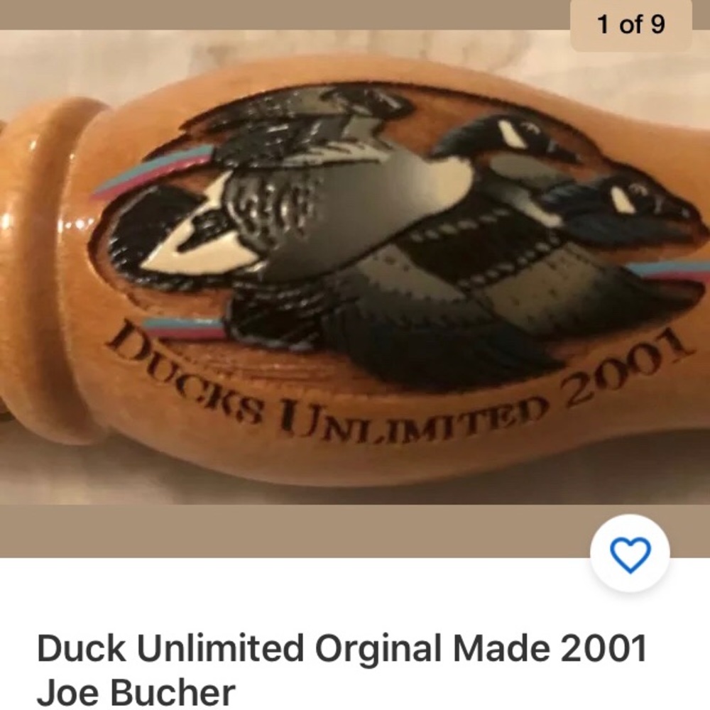 Ducks Unlimited Duck Call By Joe Boucher 2001 Gem